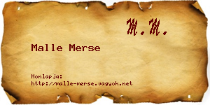 Malle Merse névjegykártya